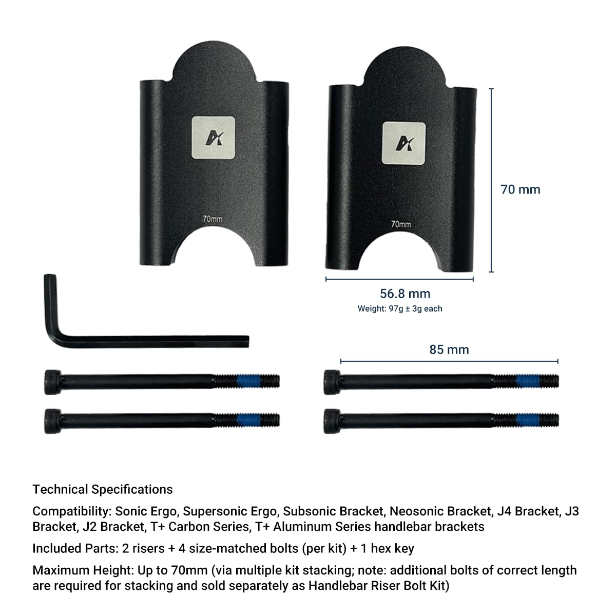 AGILLE compatible with Sonic Ergo and Subsonic brackets enhances compatibility for time trials.