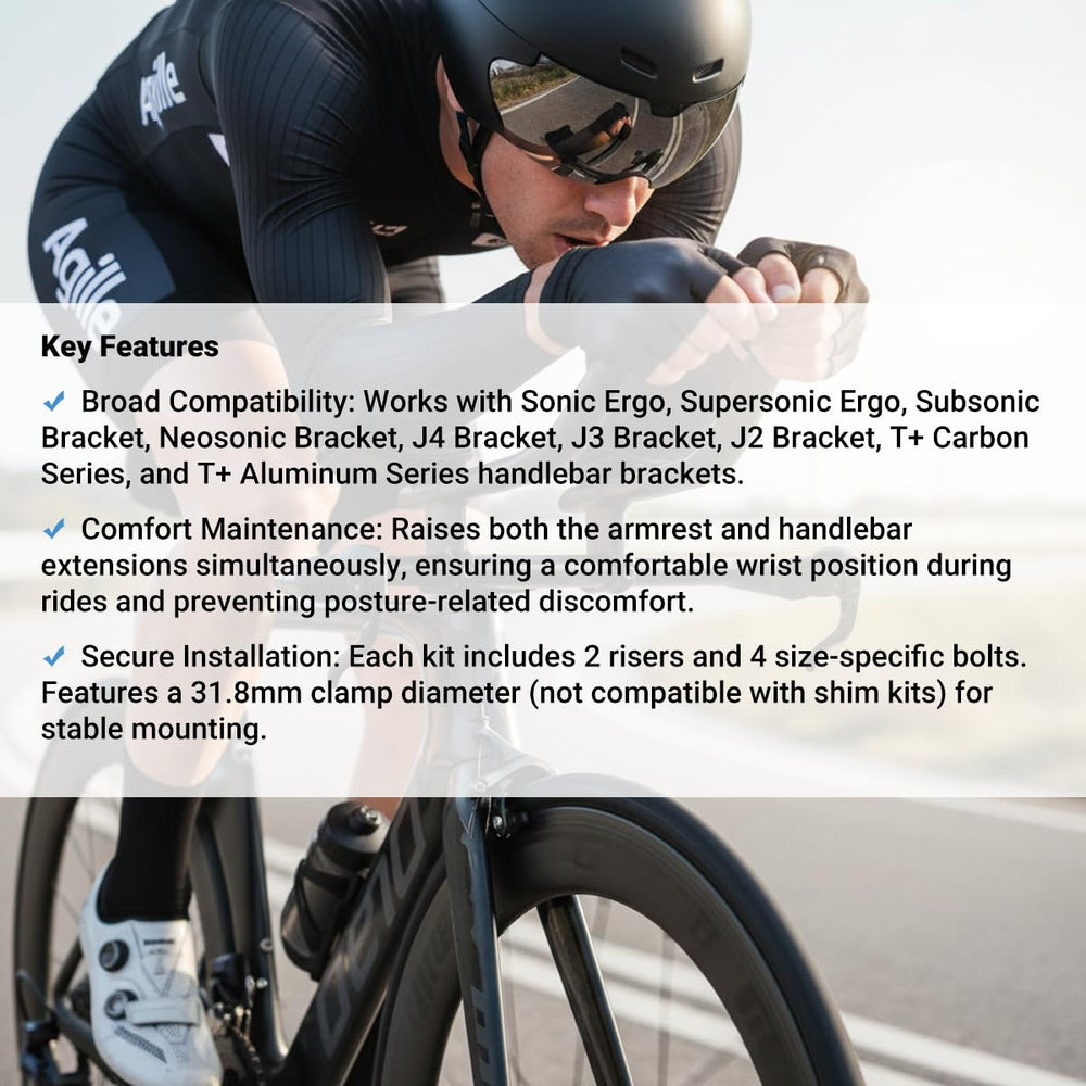 AGILLE riser kit bolts and wrench included for fast, secure setup on aero bars.