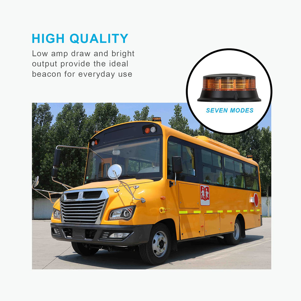 Agrieyes Amber Beacon Light 4.2-Inch in action, highly visible in rain or fog.