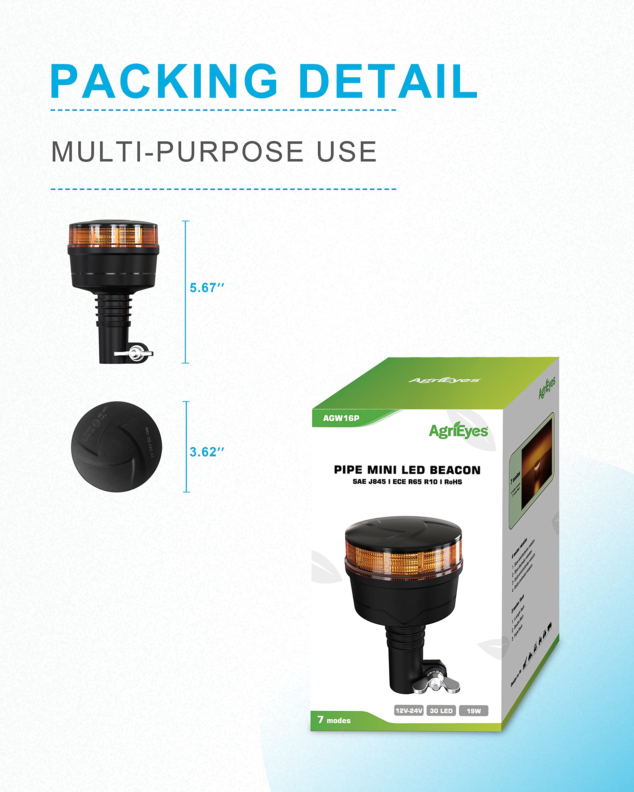 Agrieyes beacon with DIN plug enables quick, tool-free installation