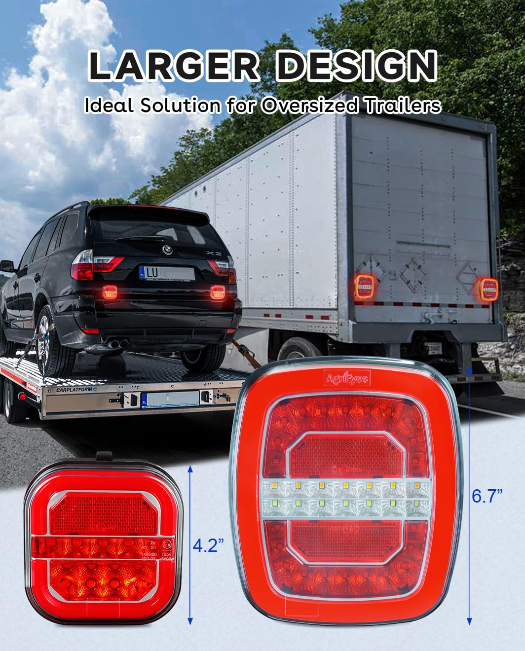 Agrieyes Halo wireless trailer light demonstrates reliable 2.4GHz signaling up to 100 feet.