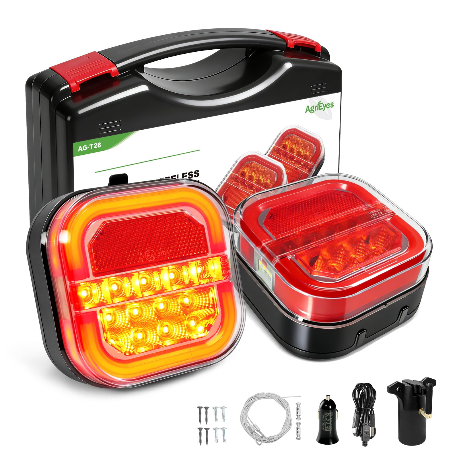 Agrieyes Halo wireless trailer light with magnetic base for quick, scratch-free mounting during towing