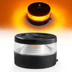 Agrieyes USB-C beacon light with base mount for secure roadside visibility.