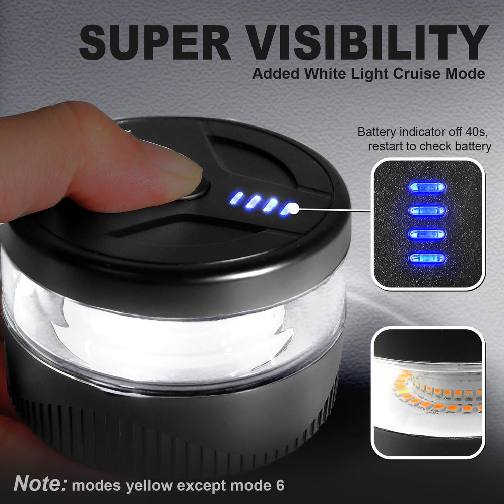 Agrieyes beacon magnetic base ensures secure attachment to metal surfaces.