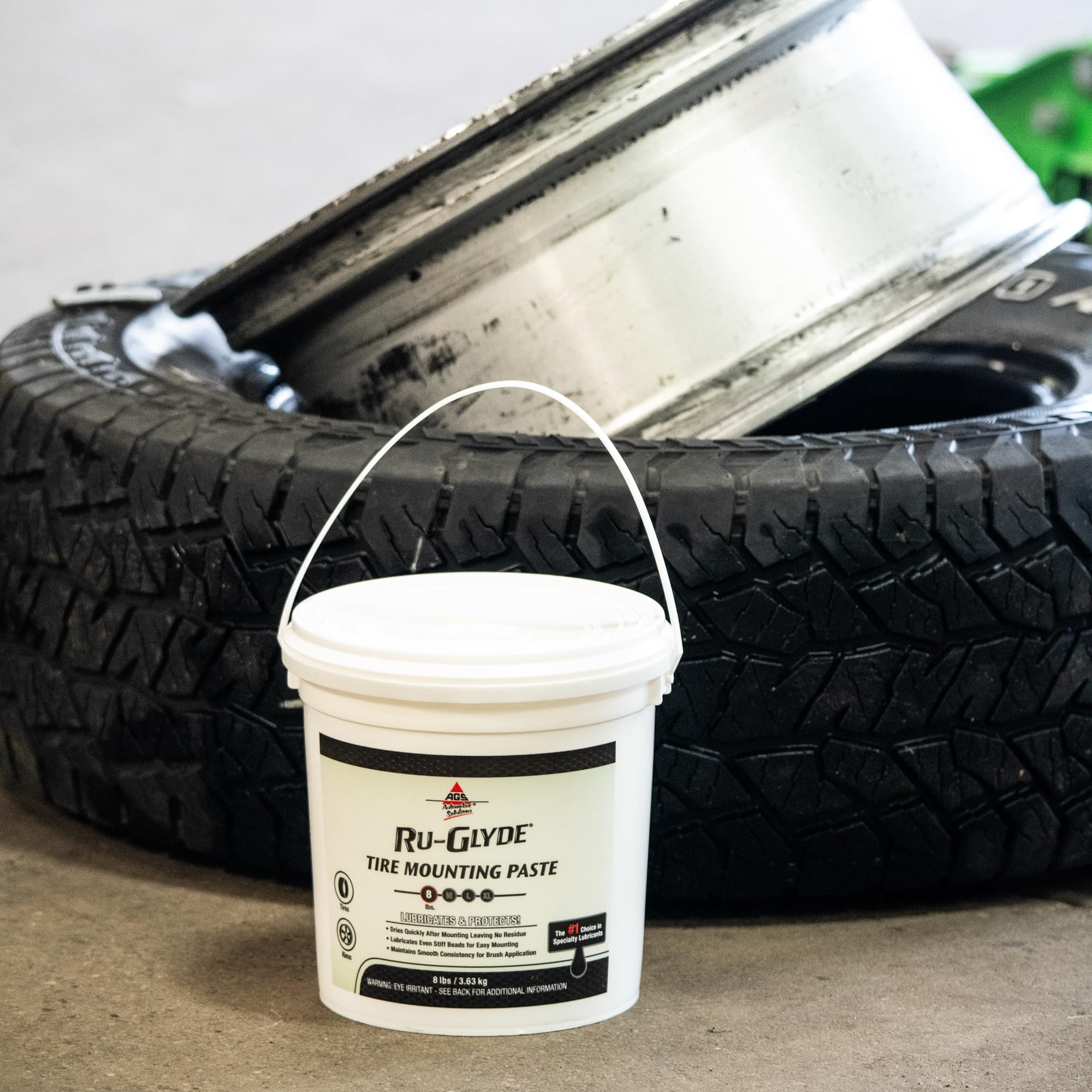 AGS Ru-Glyde reduces friction on stiff beads for easier mounting