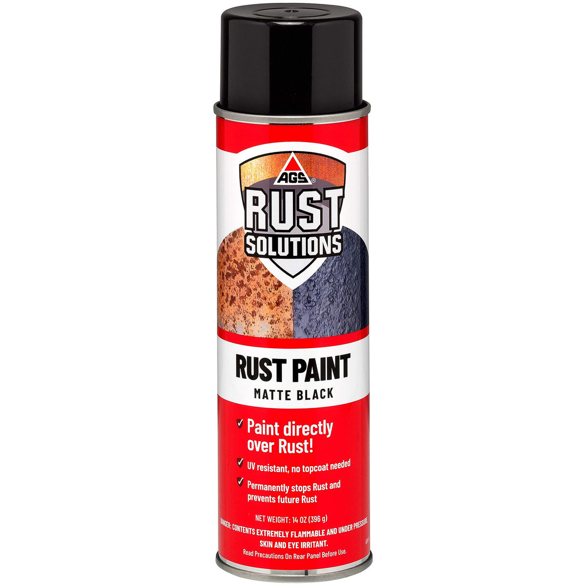 AGS Rust Solutions Rust Stop spray bonds directly to rusted metal for durable protection