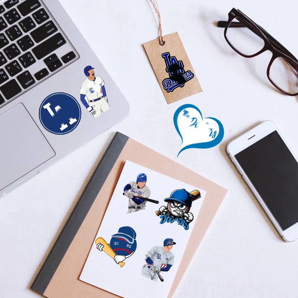 Aha Pure Foods Dodgers sticker on laptop for bold team spirit and quick customization.