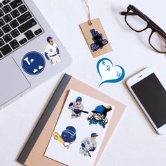 Aha Pure Foods Dodgers sticker on laptop for bold team spirit and quick customization.