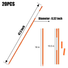 AHKUNMT snow stakes 30pcs with reflective tape for safe parking guidance