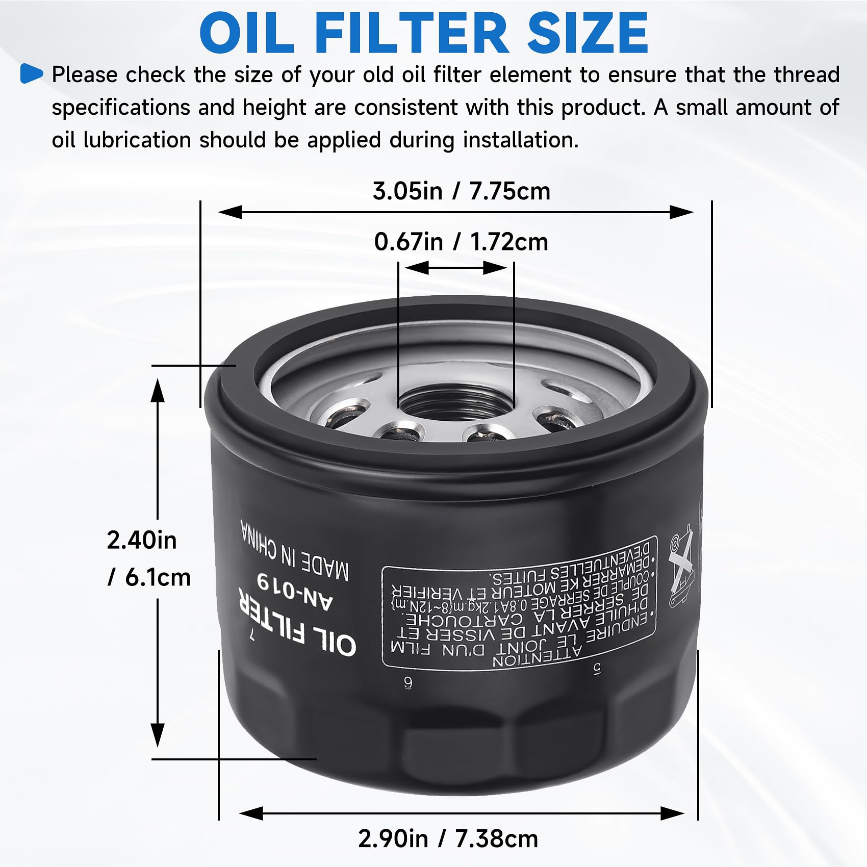 AHNTTGS oil filter 49065-0721 inside reveals sturdy filtration media.
