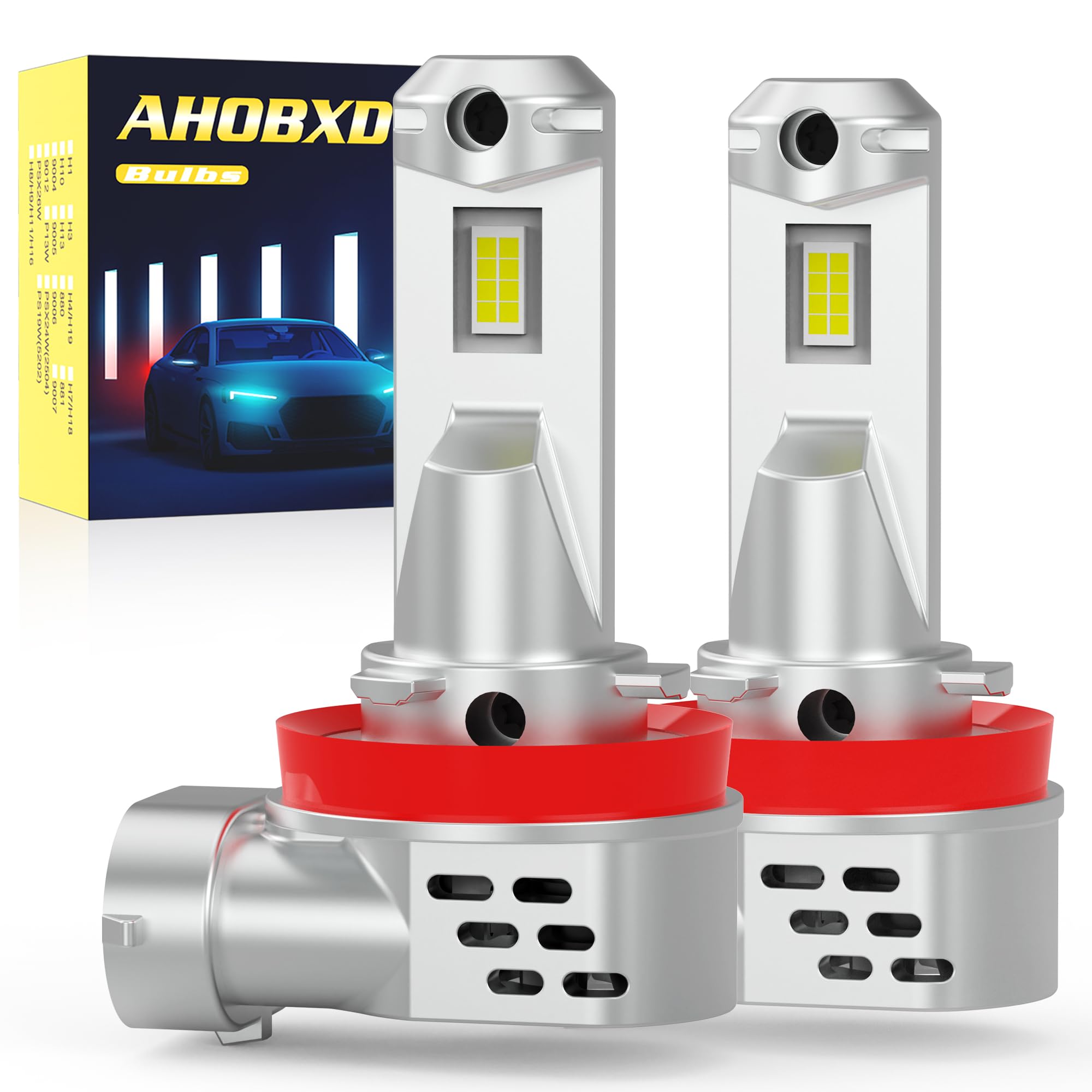 AHOBXD H11 LED bulb mini-size for easy plug-and-play installation