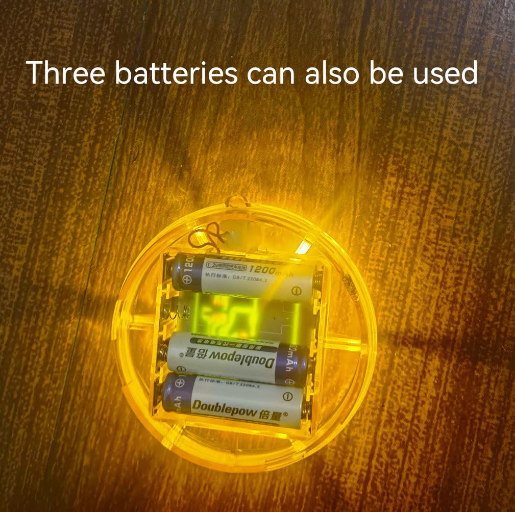 AHOUFHER battery compartment requires 4 AA batteries for full brightness.
