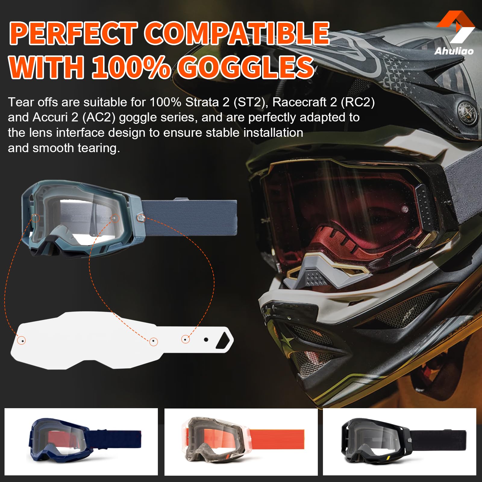 Ahuliao compatibility with Strata 2, Racecraft 2, and Accuri 2 goggles ensures stable installation.