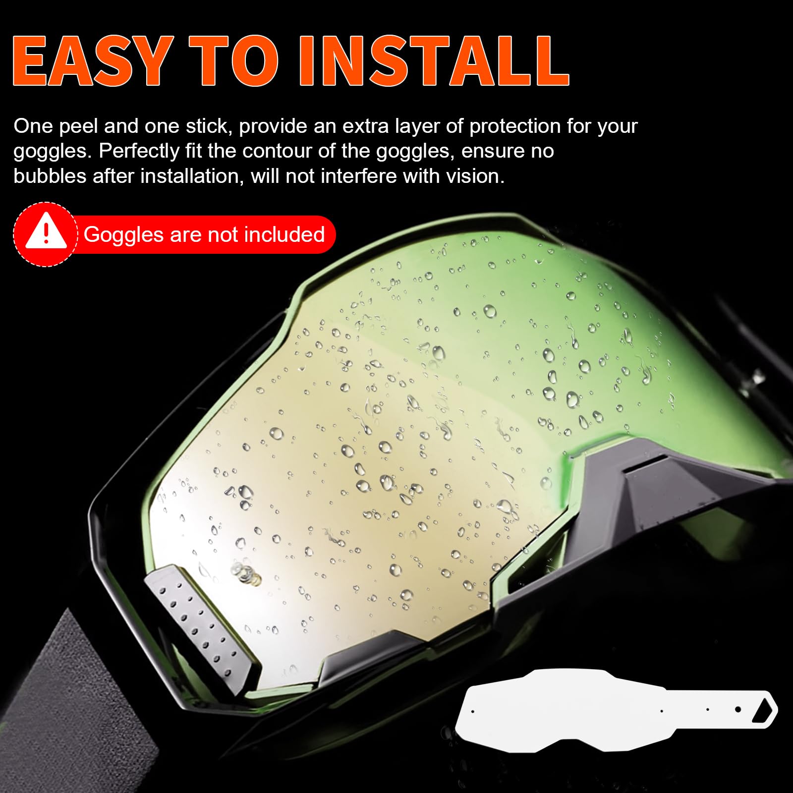 Ahuliao quick-tear design enables fast removal without interrupting a race.