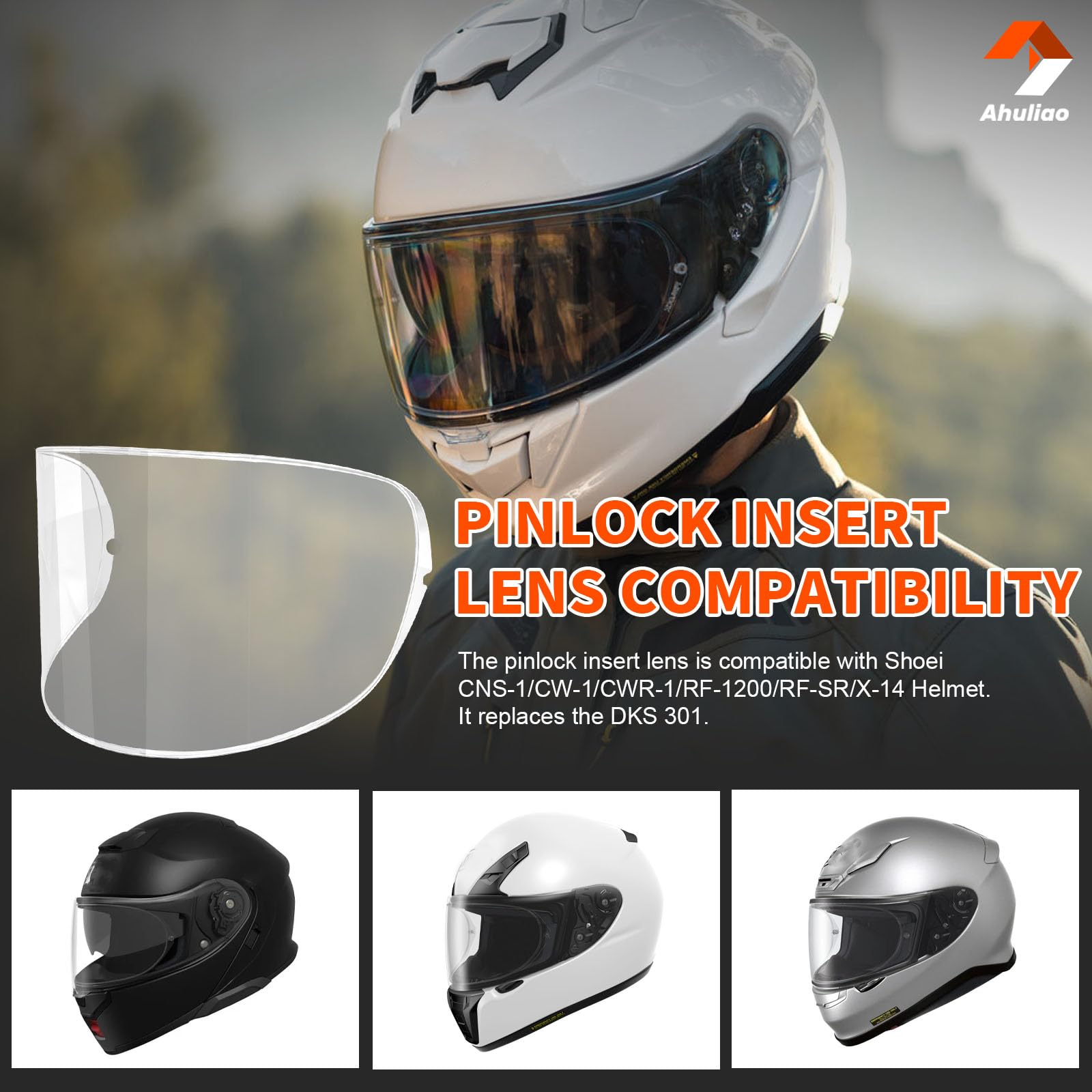 Ahuliao Pinlock EVO compatibility with Shoei GT-Air II, ensuring seamless visor fit.
