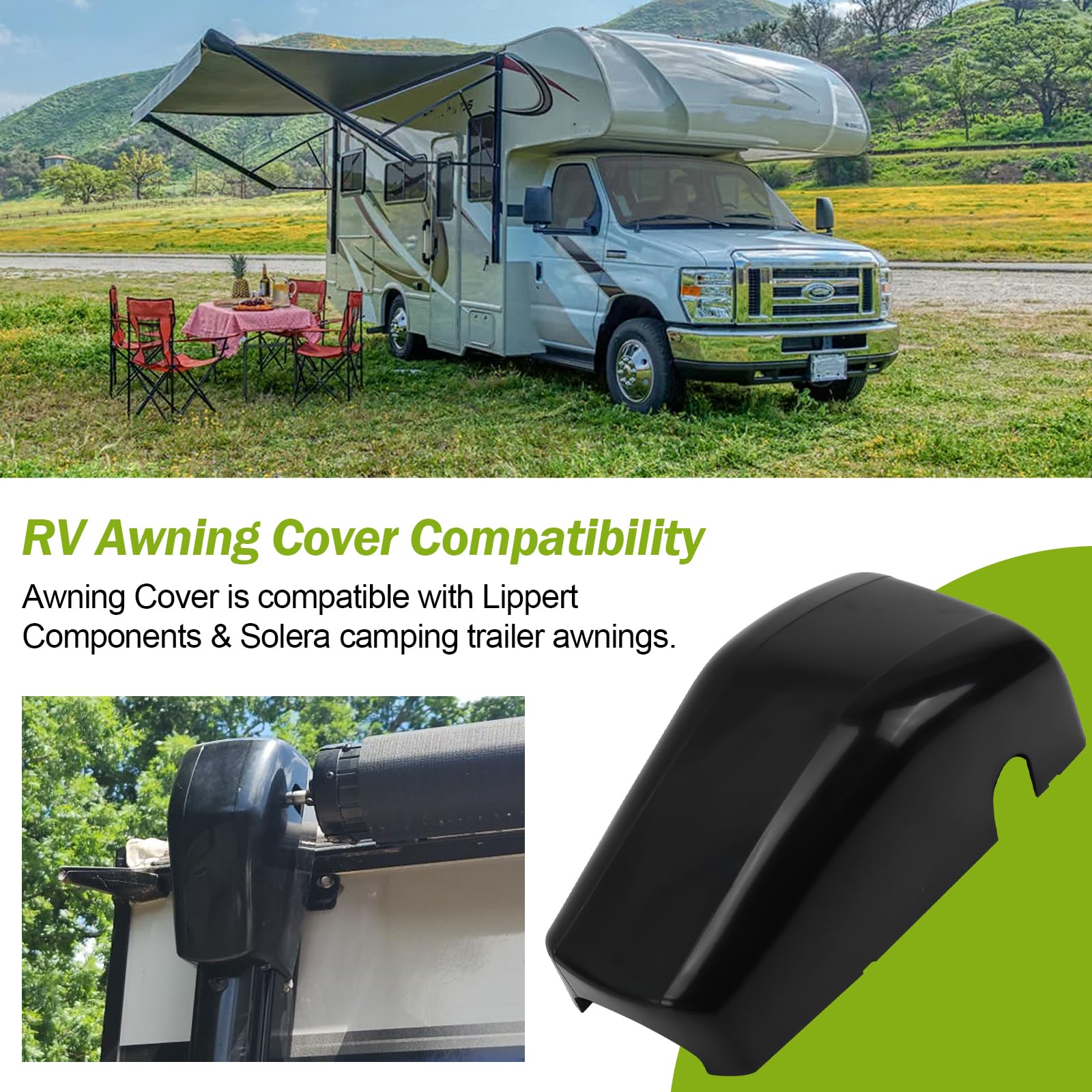 Ahuliao RV awning cover material close-up highlighting UV and rain resistance.