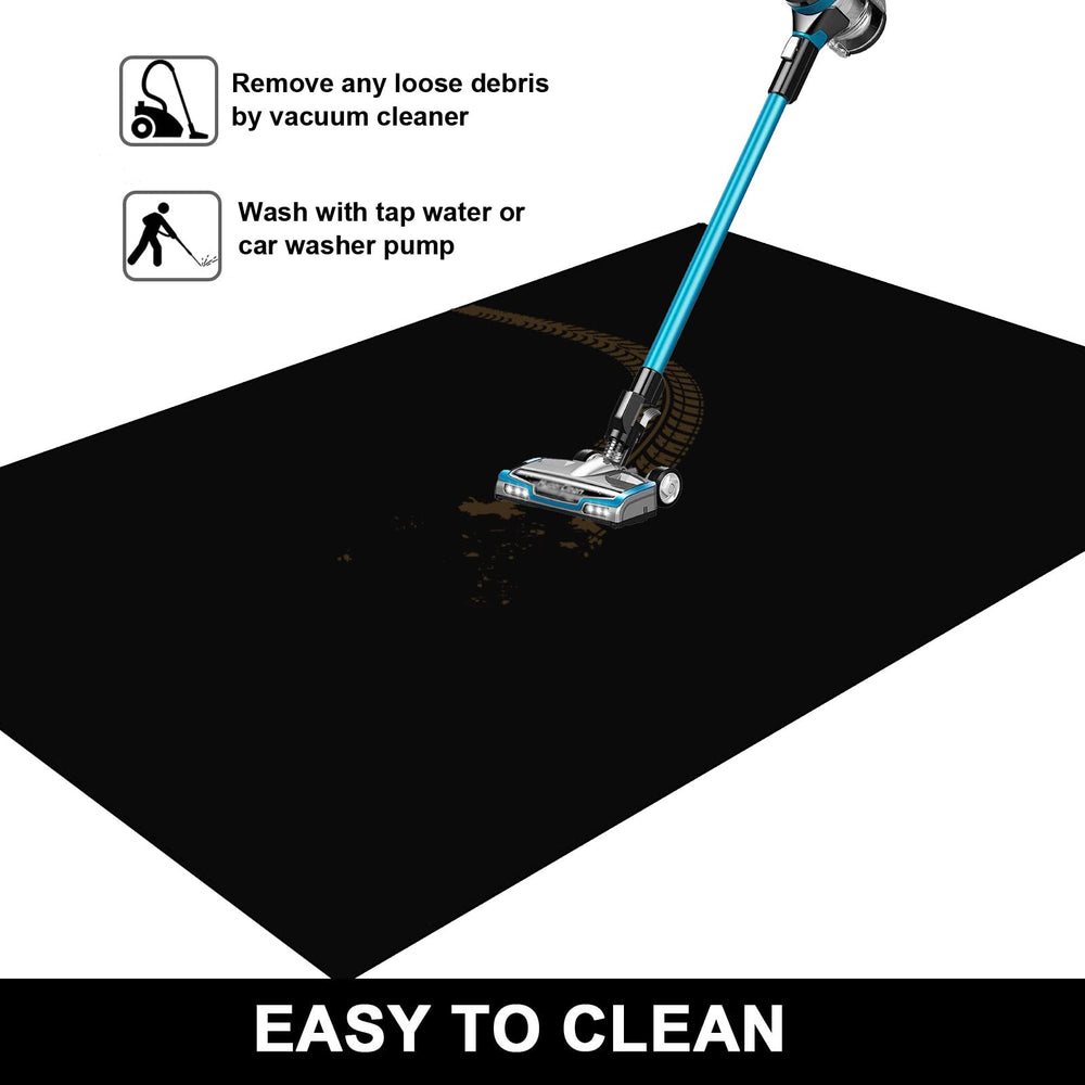 AiBOB oil spill mat in a garage setup protecting the floor