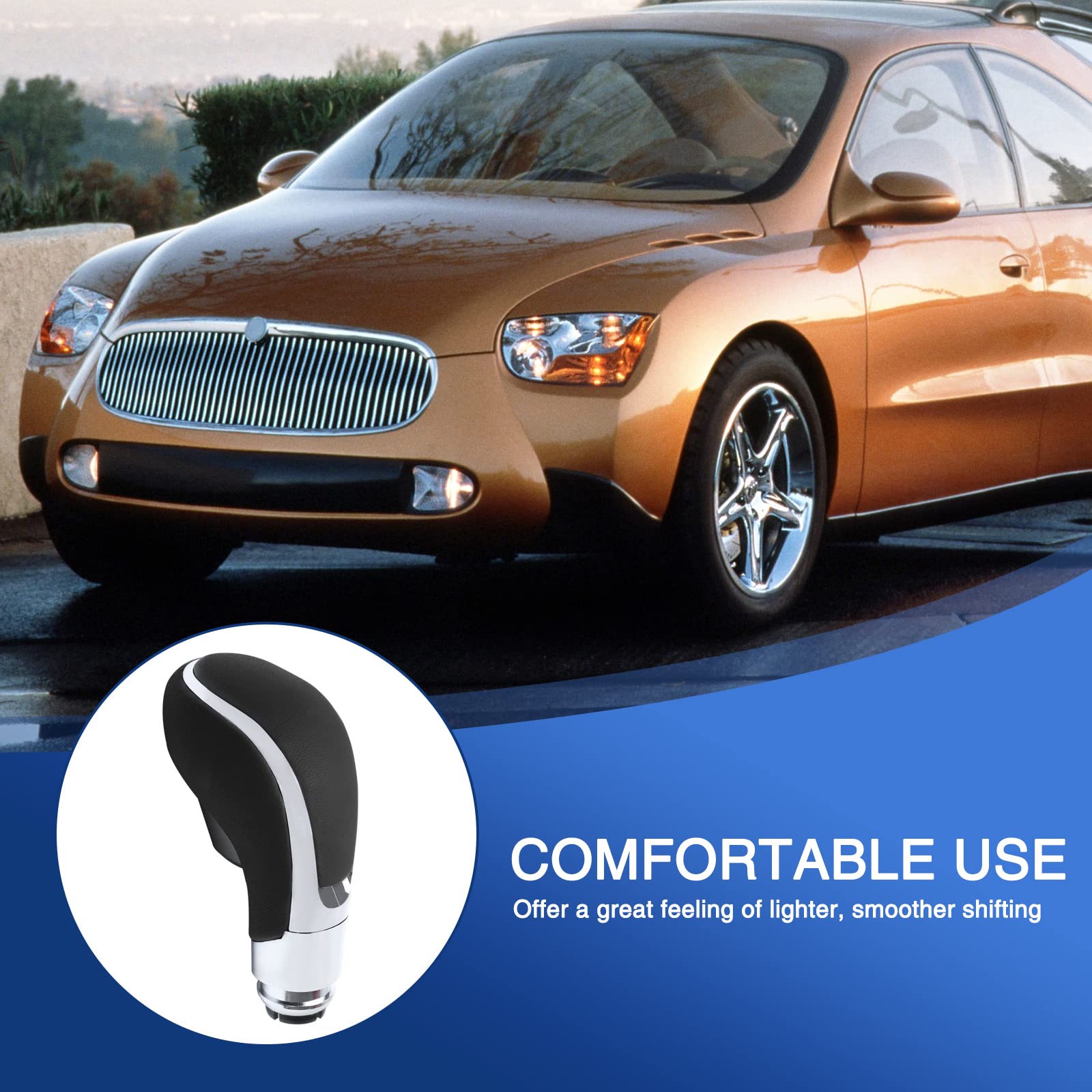 Black knob adds refined contrast to the car interior.