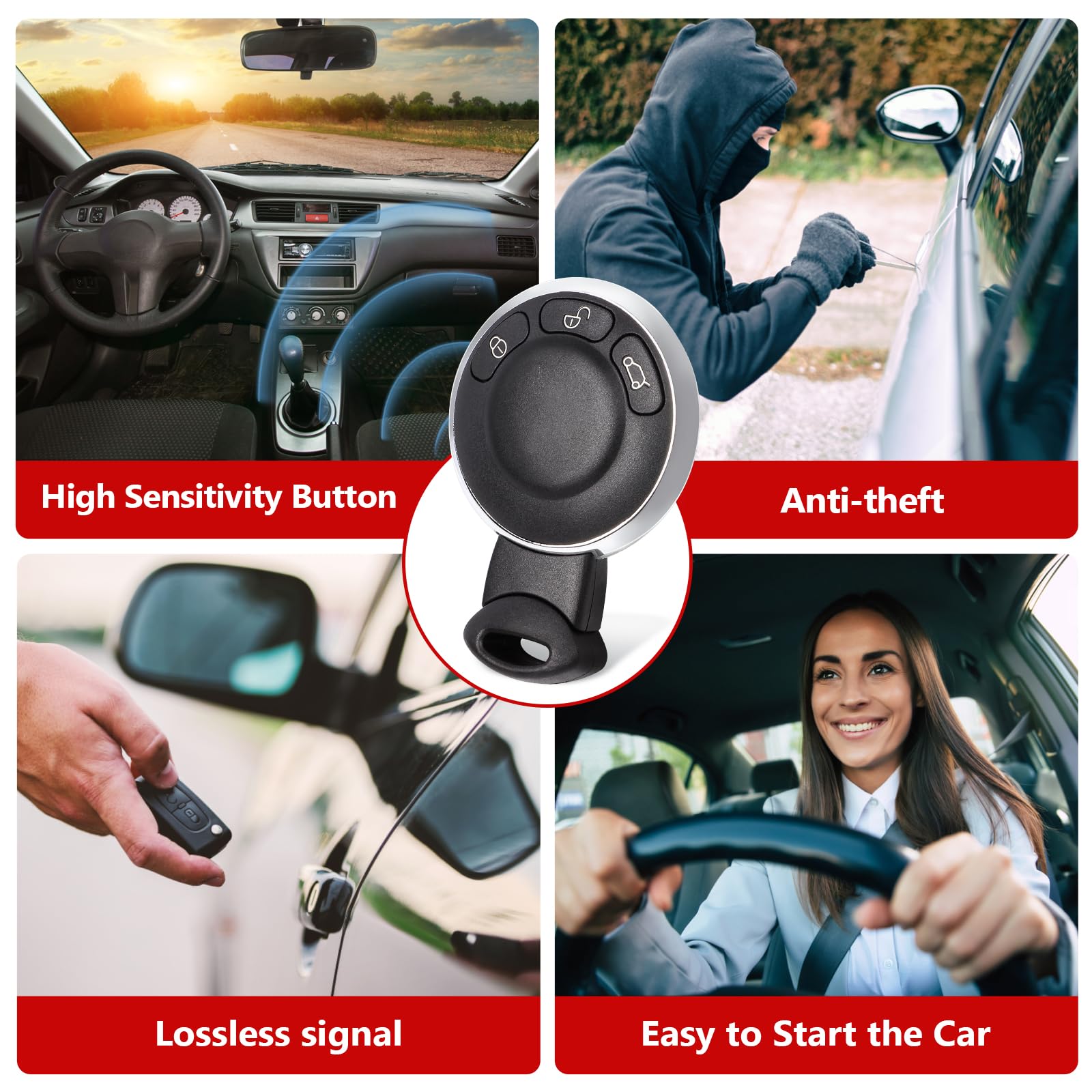 Aichiyu Mini Cooper remote uncut emergency key.