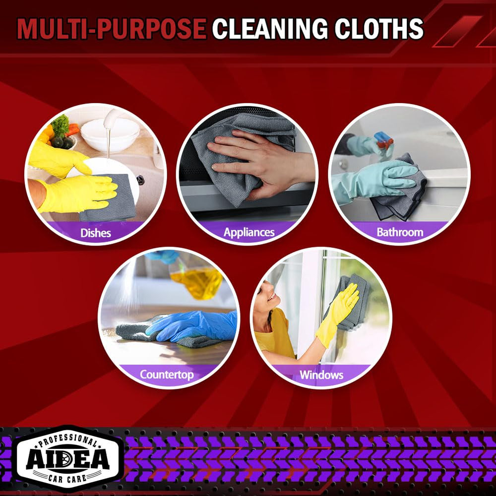 AIDEA cleaning rags are versatile for vehicles, homes, and workshops.