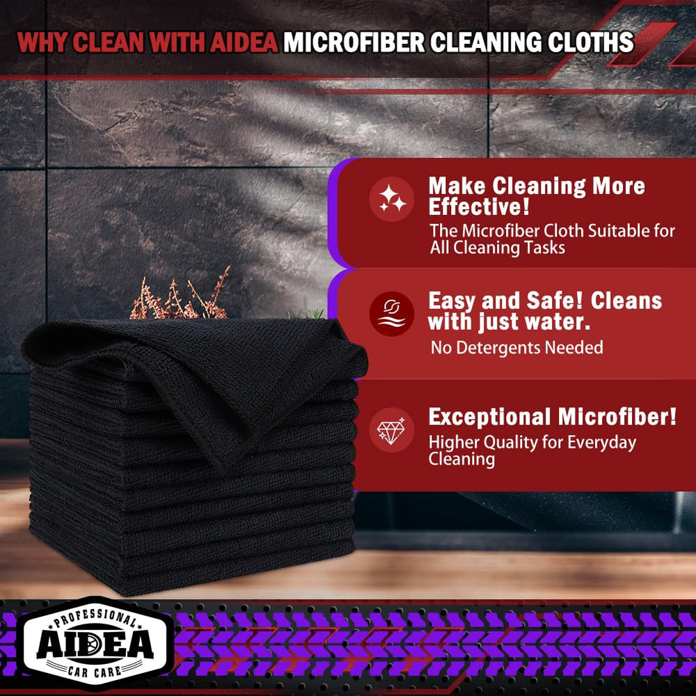 Close-up of absorbent weave on AIDEA microfiber cloth for quick spill pickup