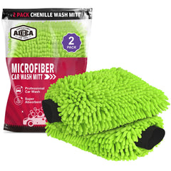 AIDEA car wash mitt with double-sided microfiber for a gentle shine.
