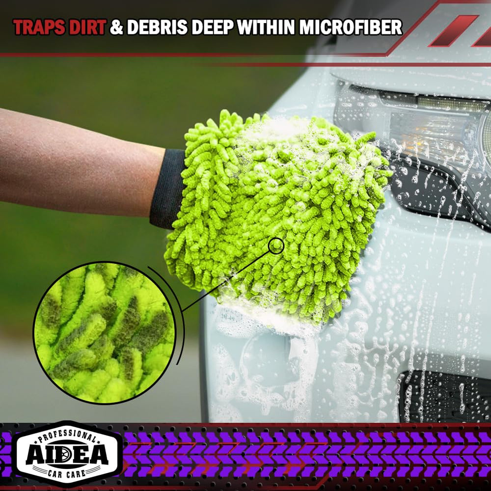 AIDEA Car Wash Mitt is machine washable to stay soft after many uses.
