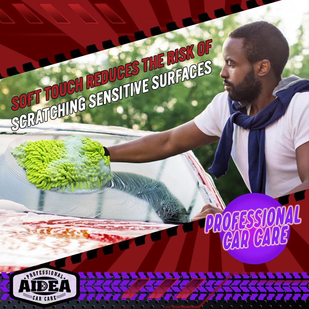 AIDEA Car Wash Mitt suitable for cars, trucks, boats, and windows.