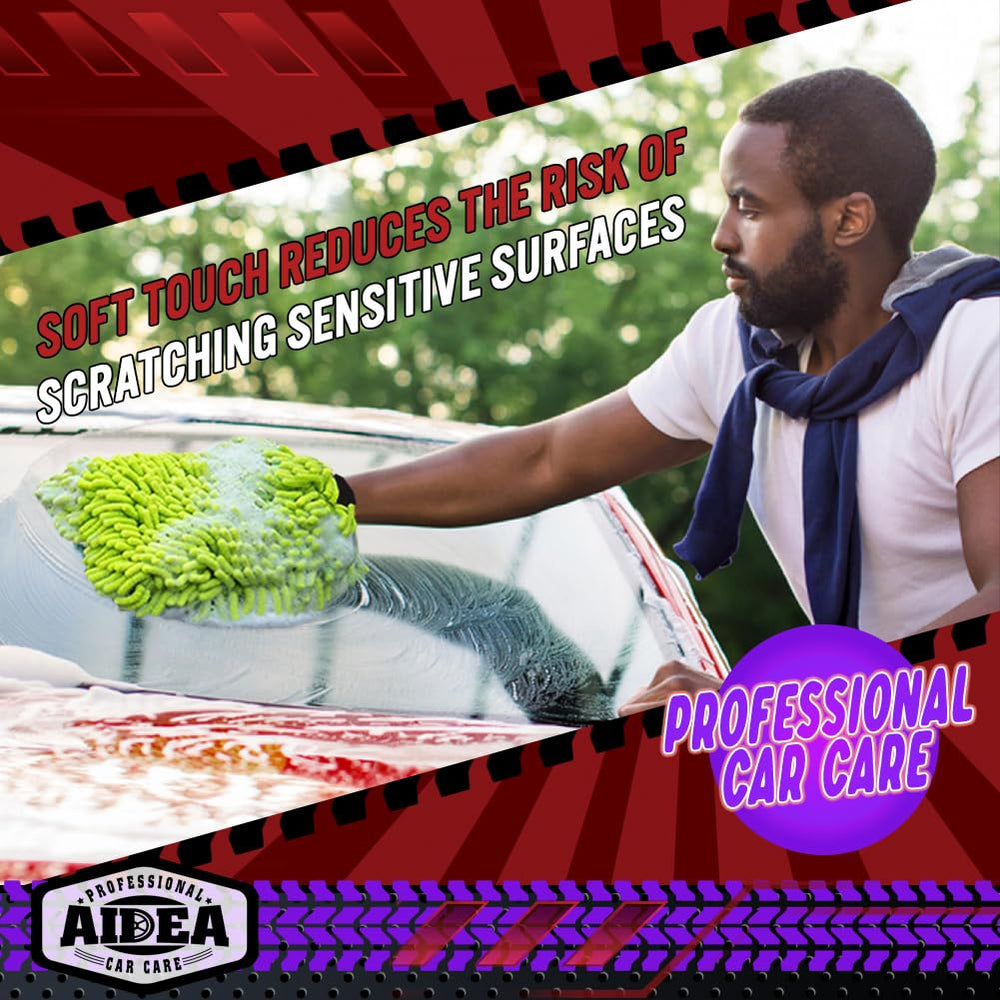 AIDEA Car Wash Mitt suitable for cars, trucks, boats, and windows.