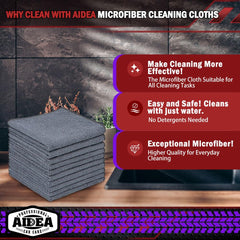 AIDEA microfiber towels for cars provide lint-free cleaning on paint and glass.