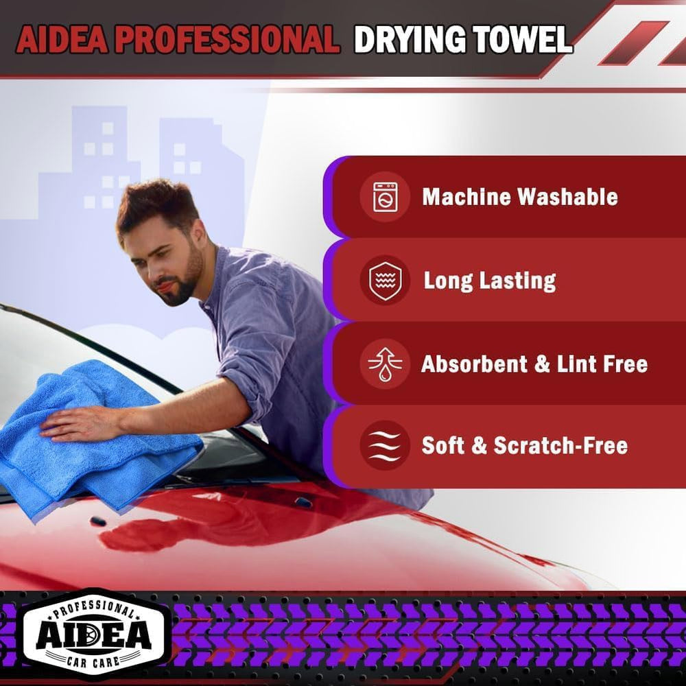 AIDEA premium microfiber towel soft and plush for flawless finish