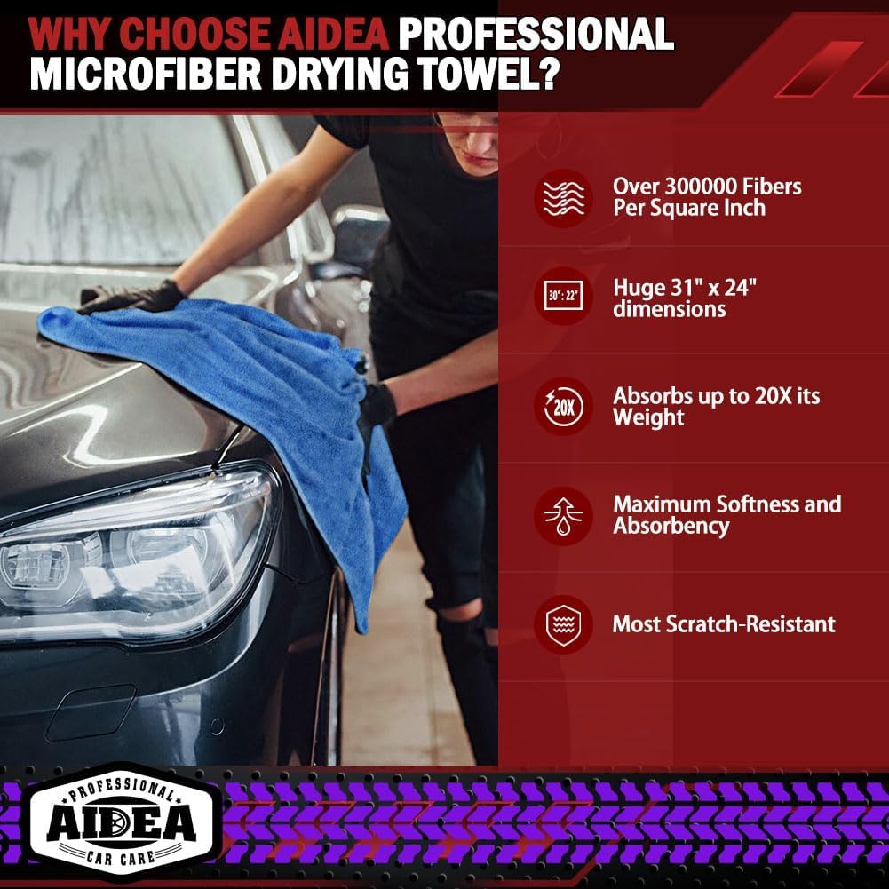 AIDEA scratch-free towel with soft edges safe on paint during drying