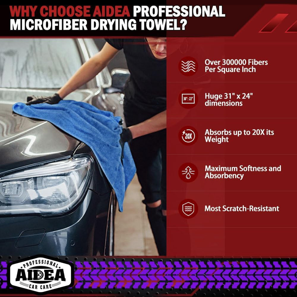 AIDEA scratch-free towel with soft edges safe on paint during drying