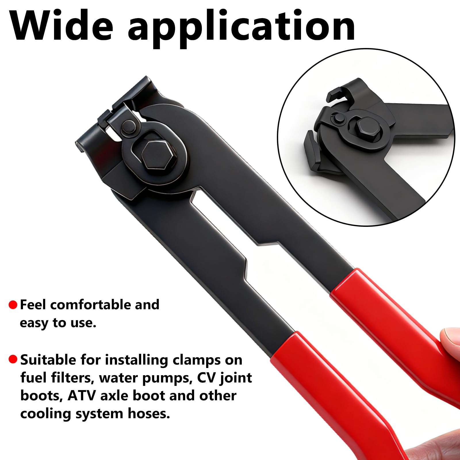 Aienxn clamp kit in use on a dust cover securing hose.