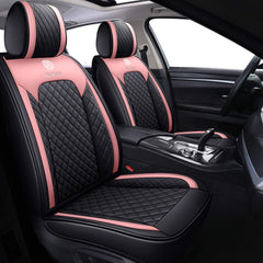 Aierxuan car seat covers full set in black and pink for stylish interior protection