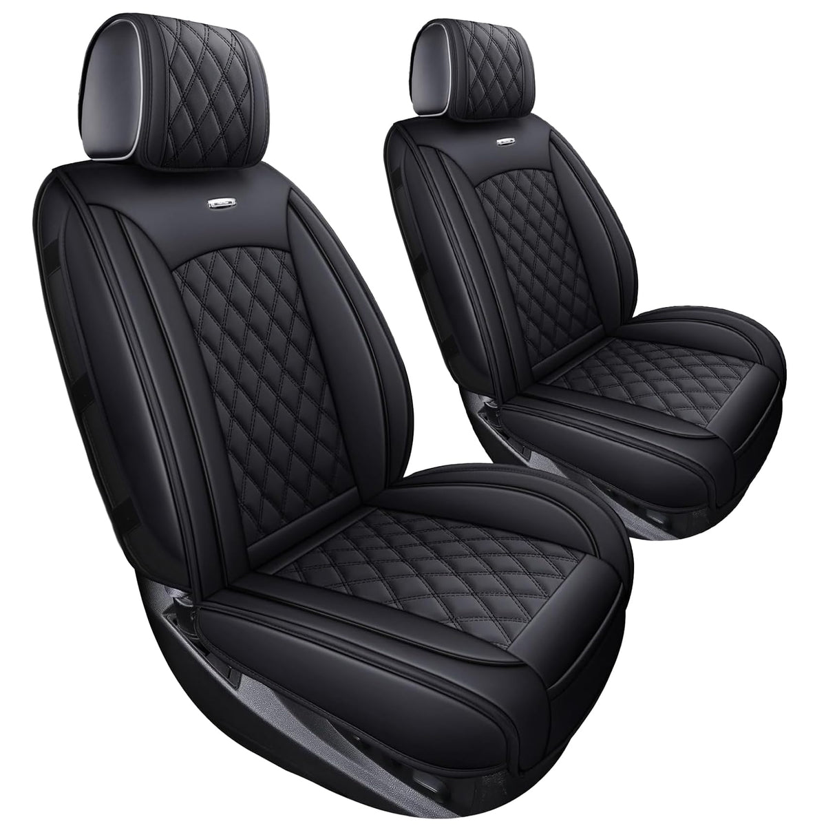 Aierxuan front-seat cover pair for Chevy Silverado with stylish stitching and protection.