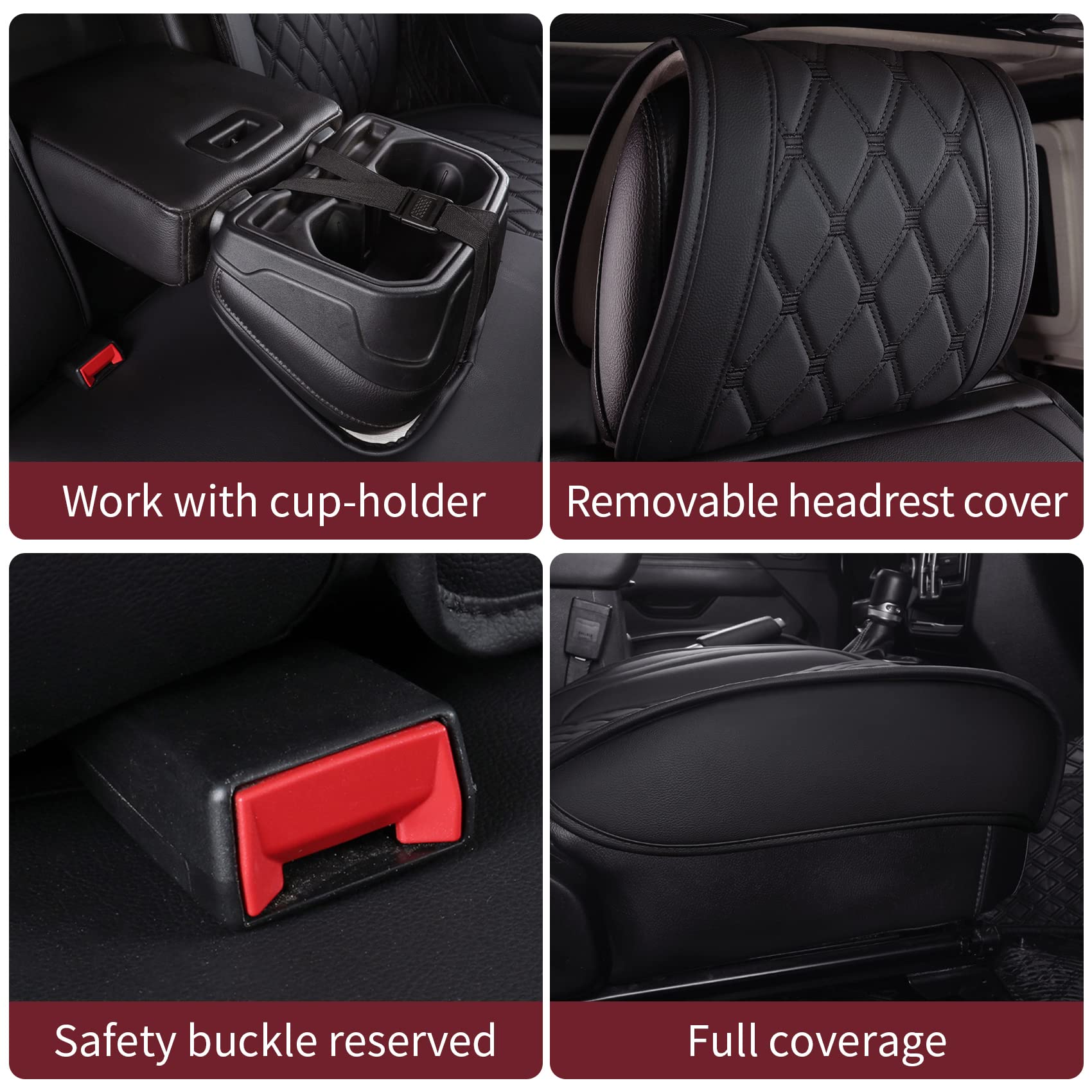Aierxuan heated-seat-ready covers work with compatible Wrangler seats.