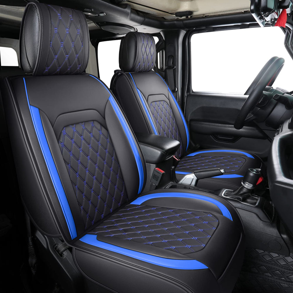 Waterproof faux leather from Aierxuan protects Wrangler seats during off-road use.