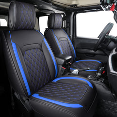 Waterproof faux leather from Aierxuan protects Wrangler seats during off-road use.
