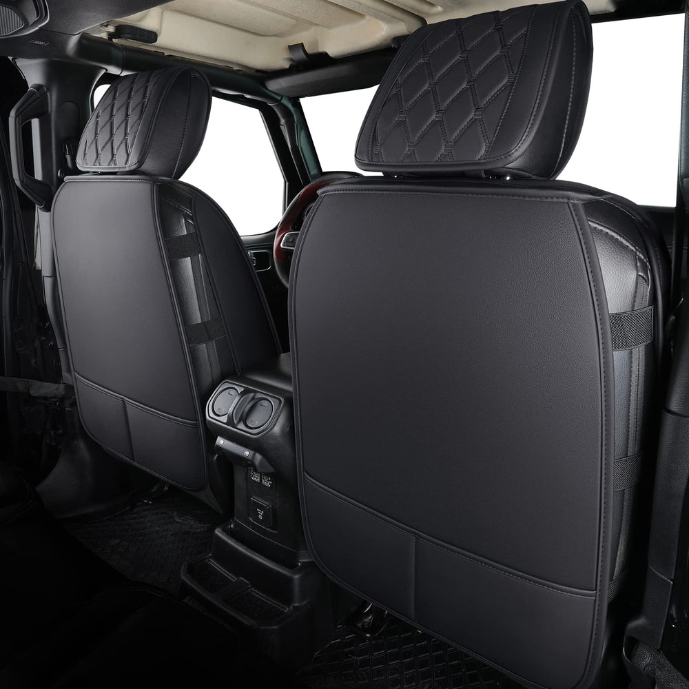 Aierxuan Jeep Wrangler front seat covers in black keep upholstery clean and comfortable