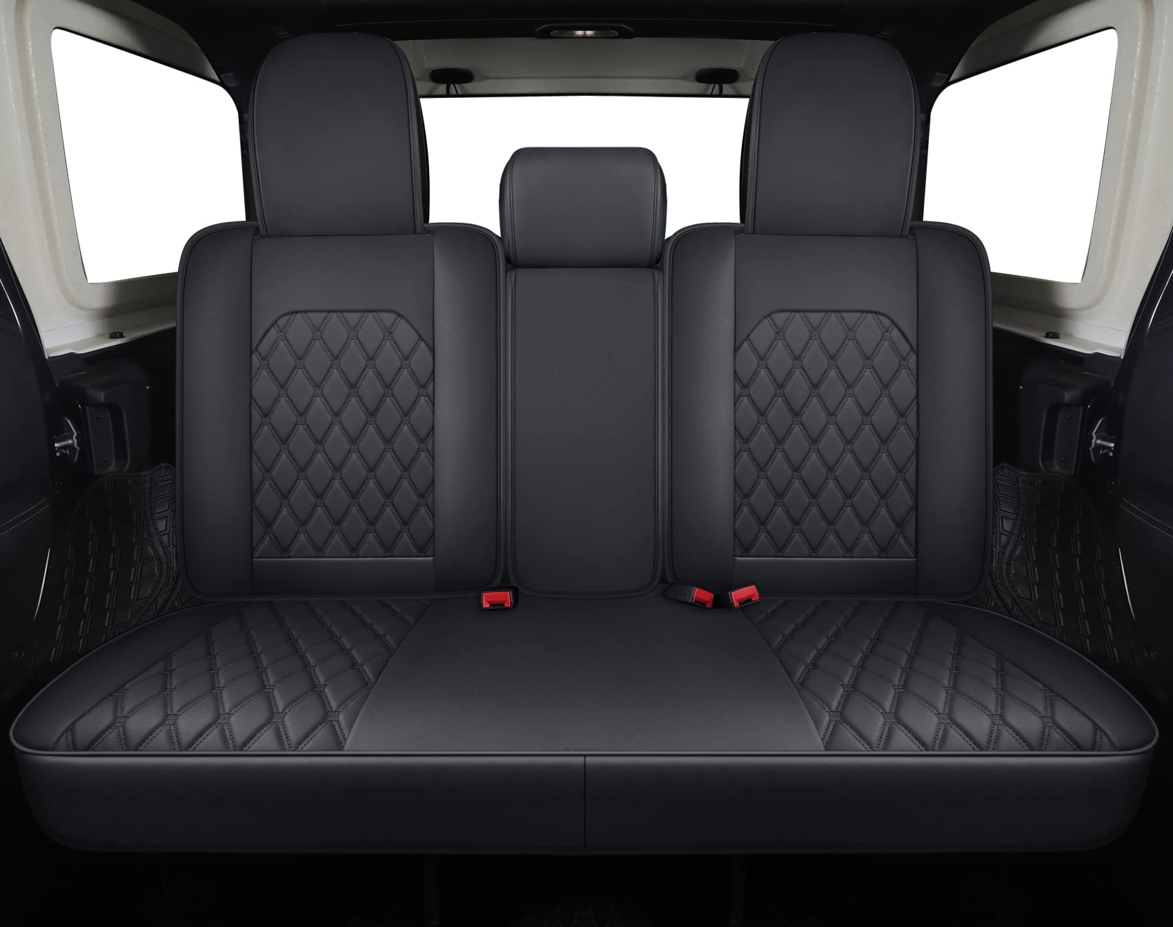 Aierxuan Jeep Wrangler rear seat covers in black for reliable protection