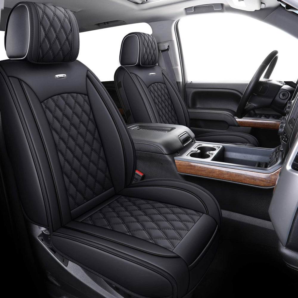 Aierxuan full set seat covers for Chevrolet Silverado in black leather look
