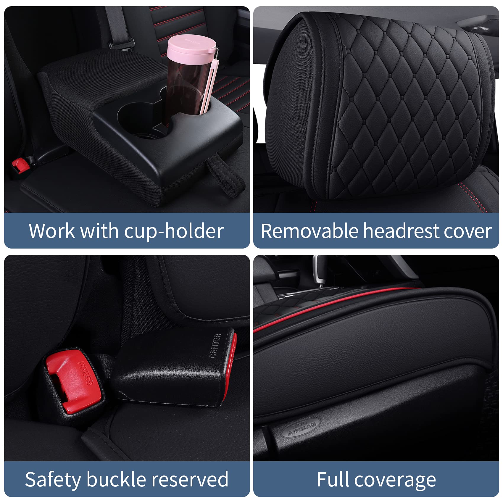 Aierxuan Tundra all-season seat covers compatible with heated or cooled seats