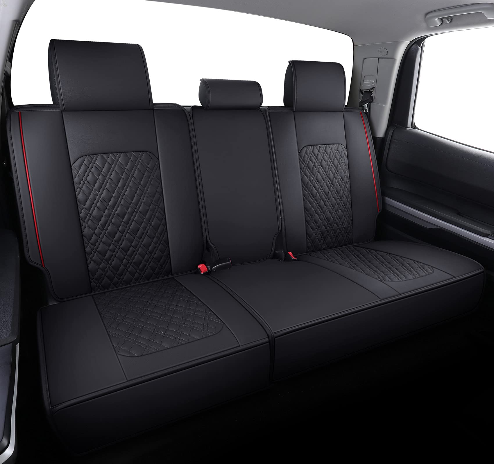 Aierxuan Tundra rear-row seat covers shield against wear.