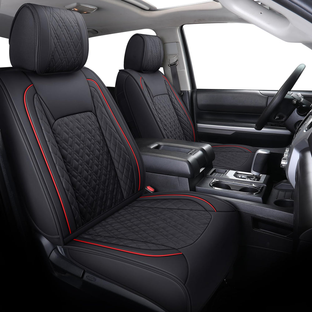 Aierxuan Tundra full-set black-red waterproof seat covers protect upholstery.