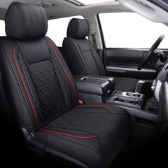 Aierxuan Tundra full-set black-red waterproof seat covers protect upholstery.