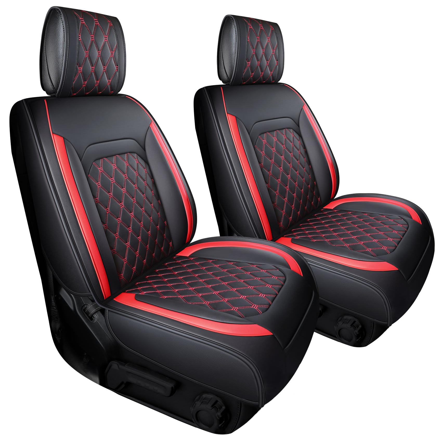 Aierxuan Jeep Wrangler front seat cover, 2-piece, black-red, for durable protection.