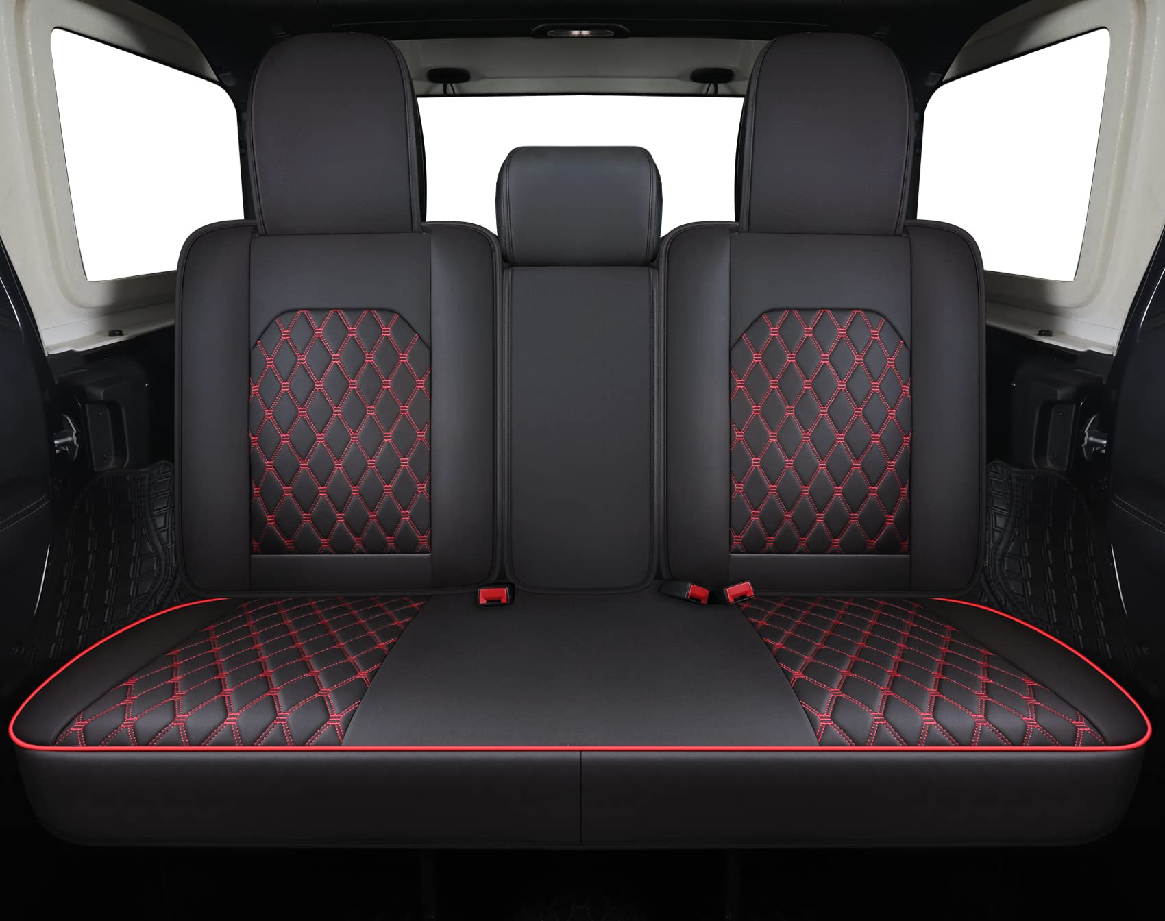 Aierxuan Wrangler seat covers full-set packaging highlighting 4-door compatibility