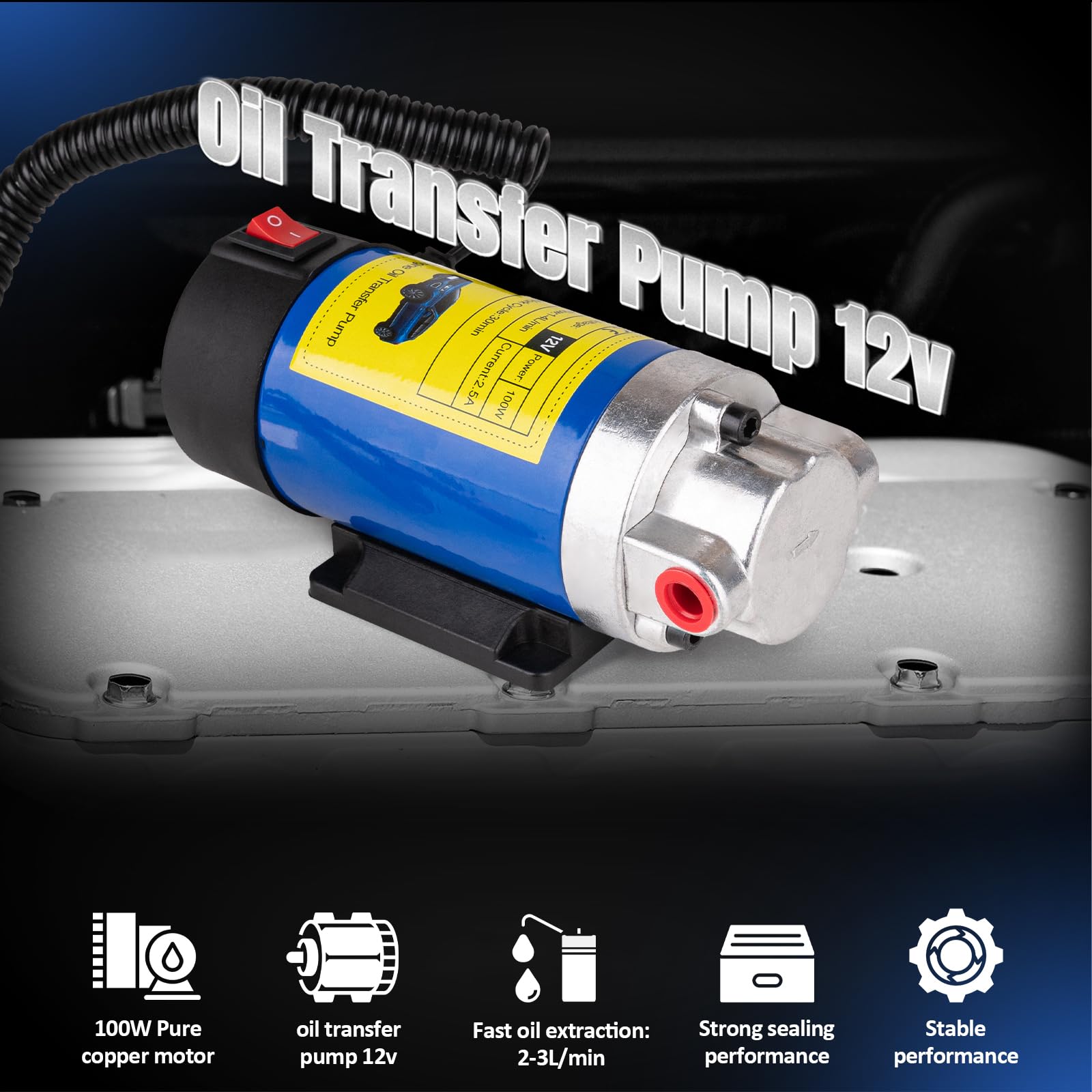 Aikyciu compact portable oil transfer pump ready for on-site use.