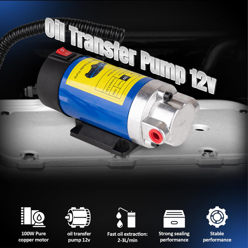 Aikyciu compact portable oil transfer pump ready for on-site use.